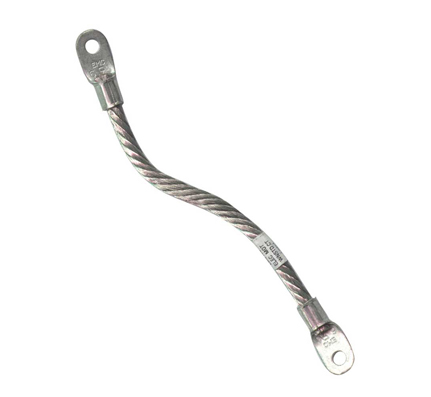 #6 AWG Braided Bonding Harness, 24″, with #10 Ring + 1/4″ Ring